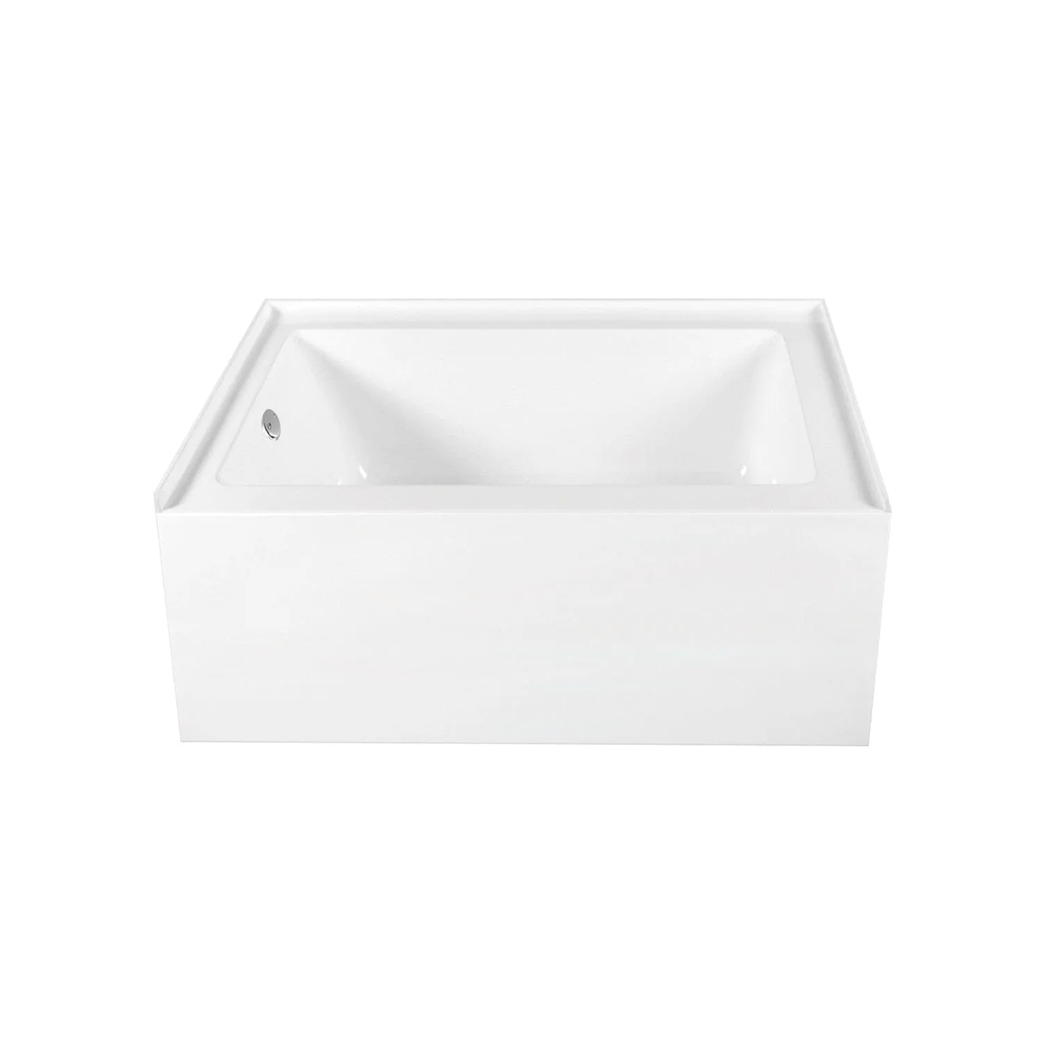 Aqua Eden 60-Inch Acrylic Rectangular 3-Wall Alcove Tub, Left Hand Drain