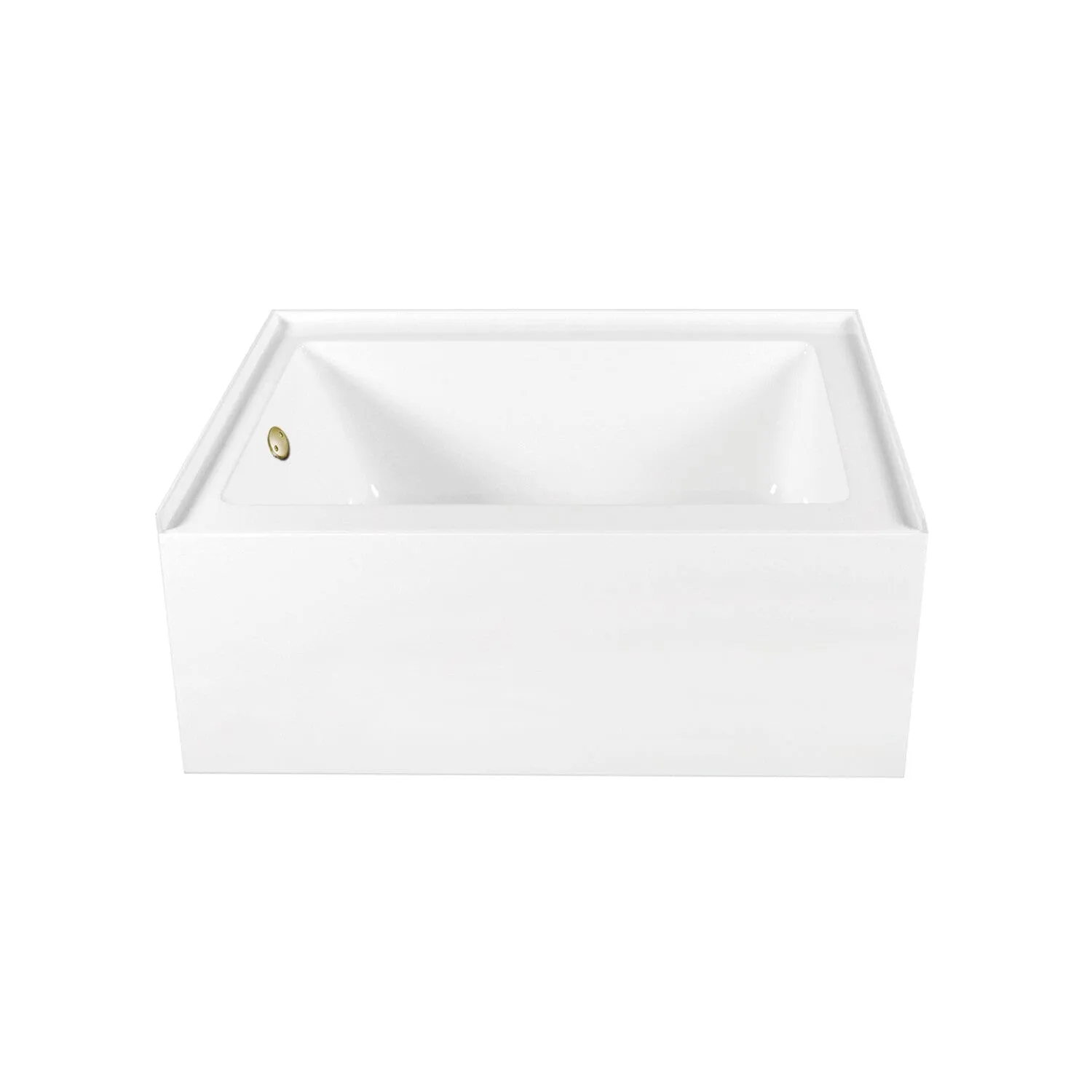 Aqua Eden 60-Inch Acrylic Rectangular 3-Wall Alcove Tub, Left Hand Drain