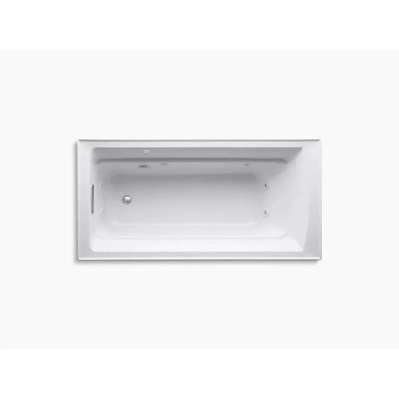 Archer 72" x 36" x 19" Drop-In Jetted Bathtub in White with Built-in Heater
