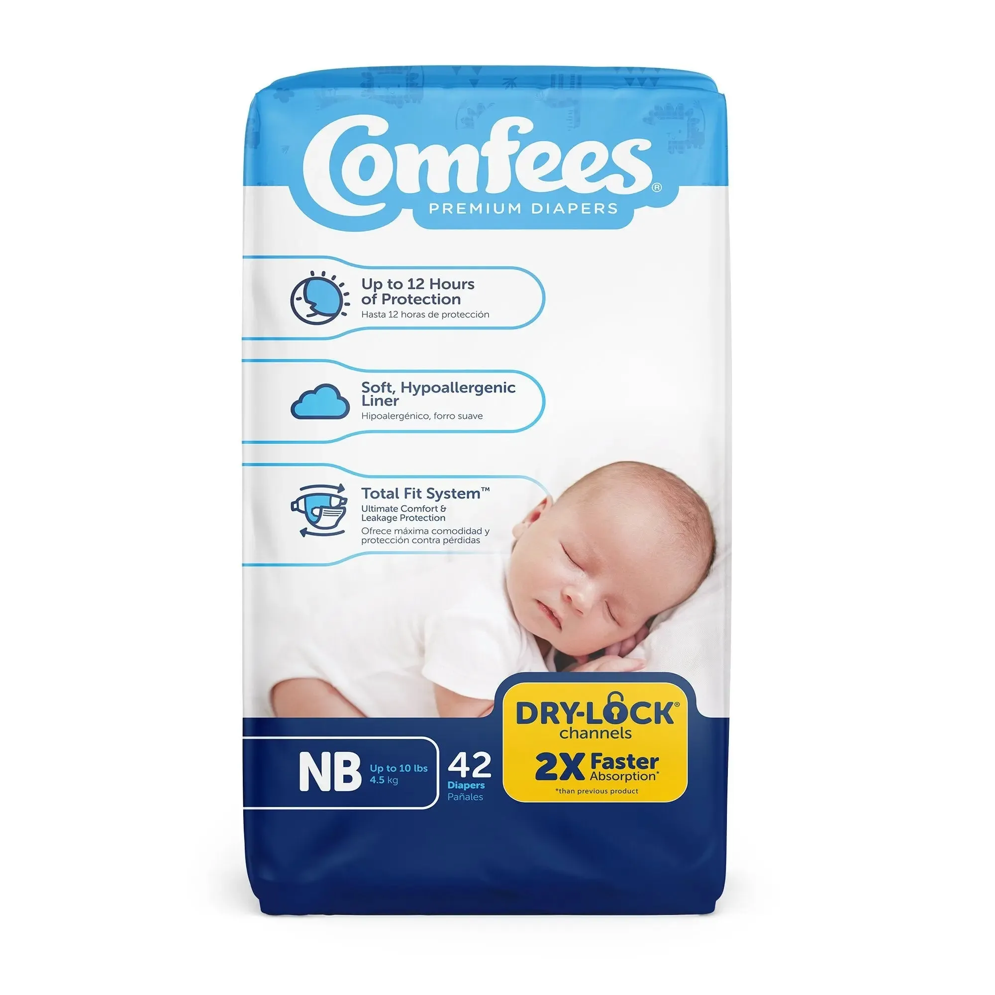 Attends Comfees Premium Baby Diapers, Unisex, Tab Closure, Newborn