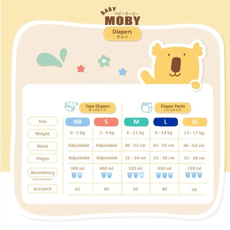 Baby Moby Chlorine Free Diaper Pants 38ct - Large