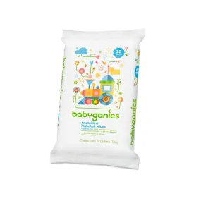 BabyGanics, Toy, Table & Highchair Wipes, Fragrance Free, 25 Wipes
