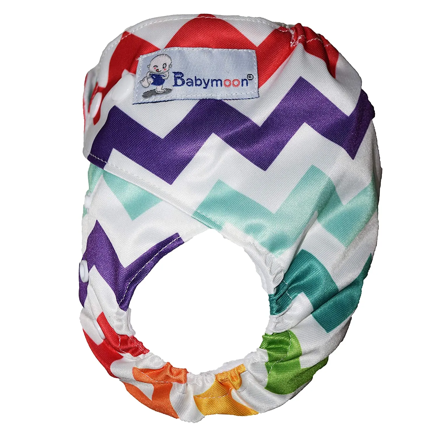 Babymoon 1 Cloth Diaper with 5Layers Grey Insert Premium Adjustable Reusable Cloth Diaper (Zigzag)