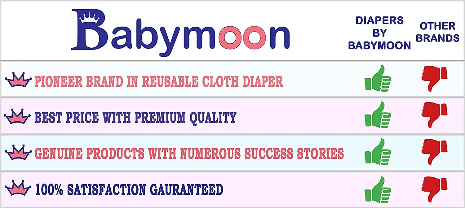 Babymoon 1 Cloth Diaper with 5Layers Grey Insert Premium Adjustable Reusable Cloth Diaper (Zigzag)