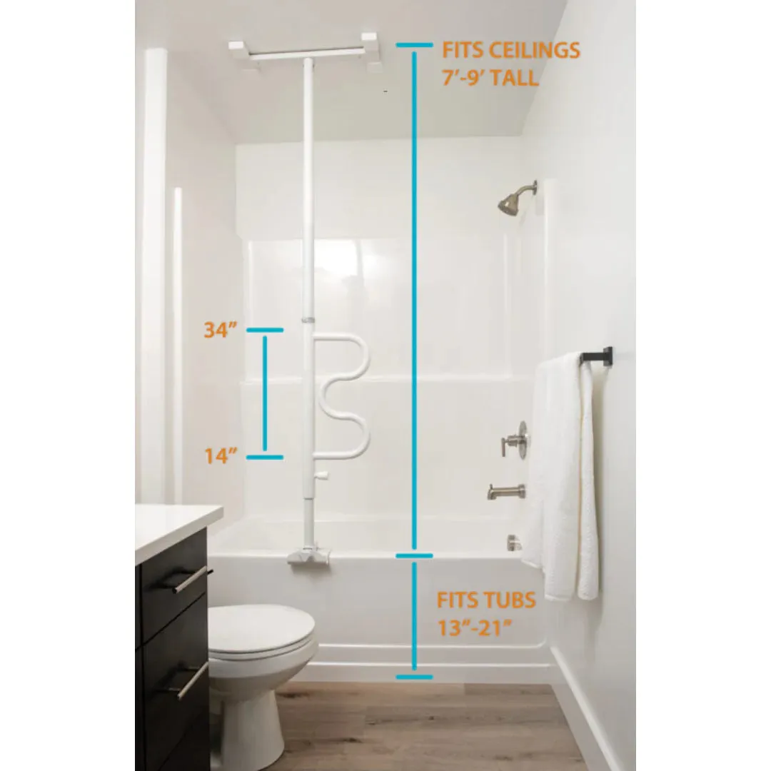 Bathtub Security Pole & Curve Grab Bar