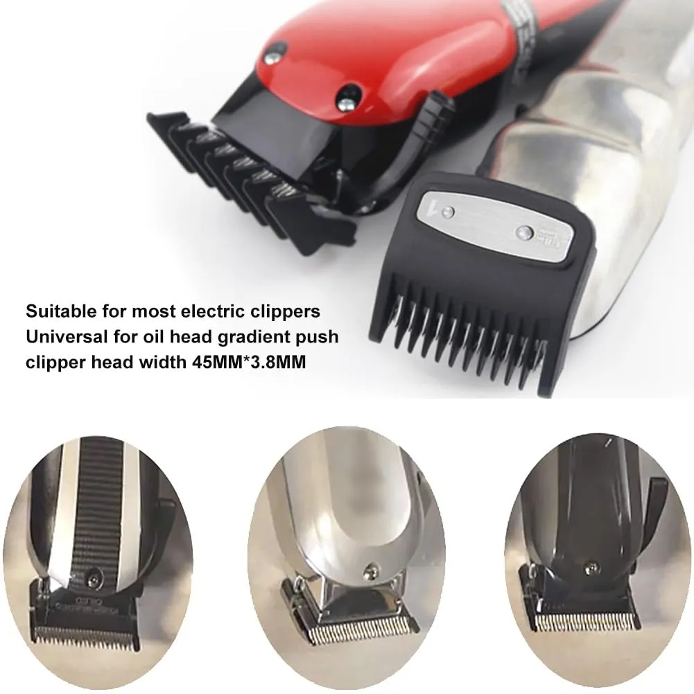 Beard trimmer attachment comb set kit, slide-on combs for clippers, comb attachments set, trimmer attachments attachment comb, for choice of beard trimmer, facial hair trimmer, hairdressing salons, 2 pieces, black