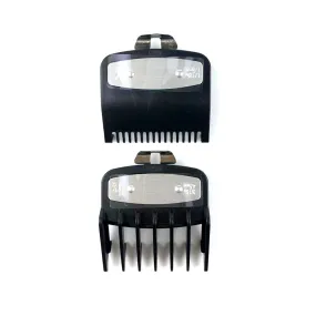 Beard trimmer attachment comb set kit, slide-on combs for clippers, comb attachments set, trimmer attachments attachment comb, for choice of beard trimmer, facial hair trimmer, hairdressing salons, 2 pieces, black