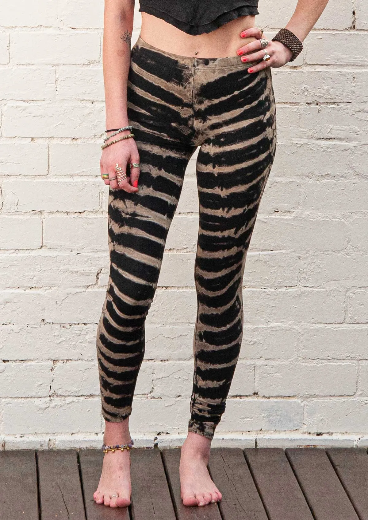 Beige Tiger Tie Dye Leggings