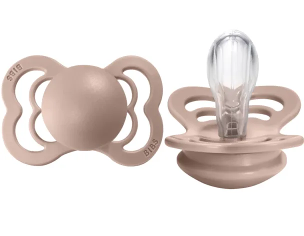 BIBS Supreme Silicone Pacifier 2 Pack - Blush