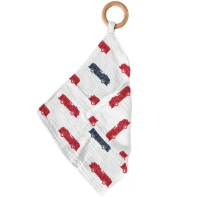 Blue and Red Fire Trucks Newcastle Teether
