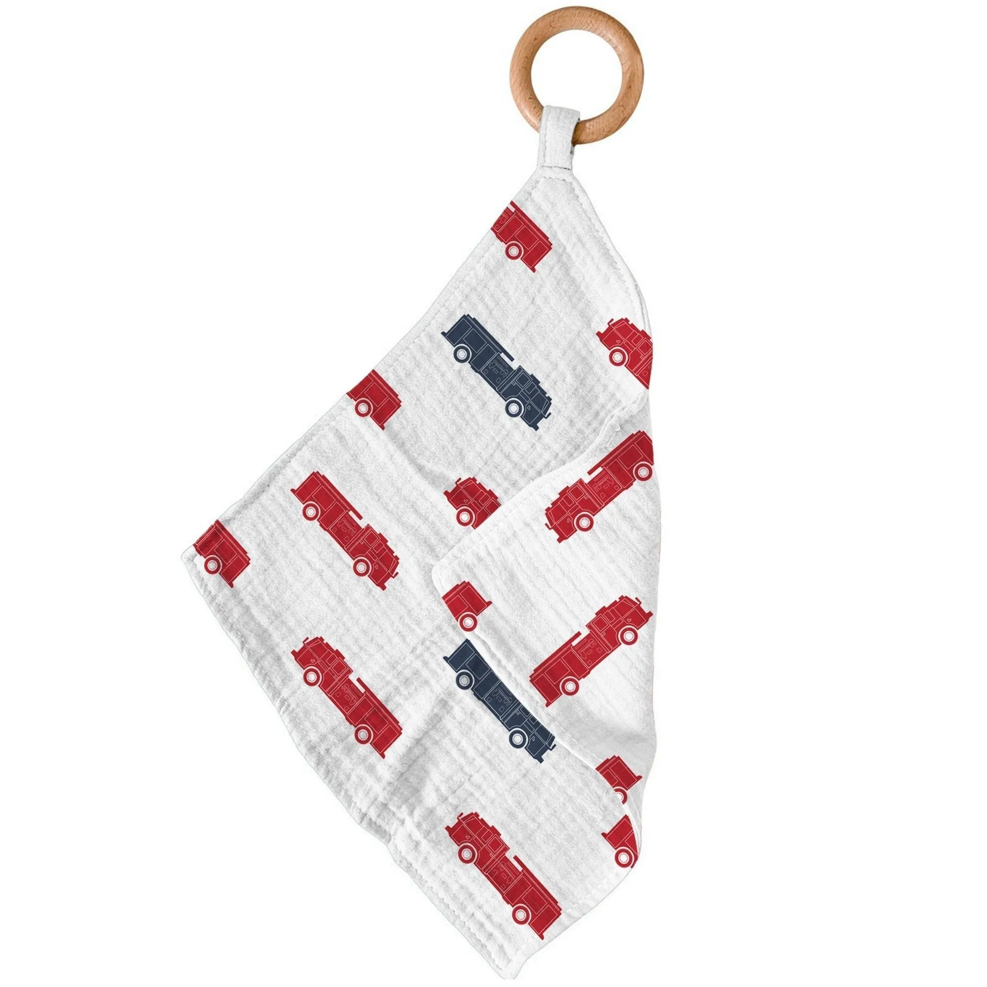 Blue and Red Fire Trucks Newcastle Teether