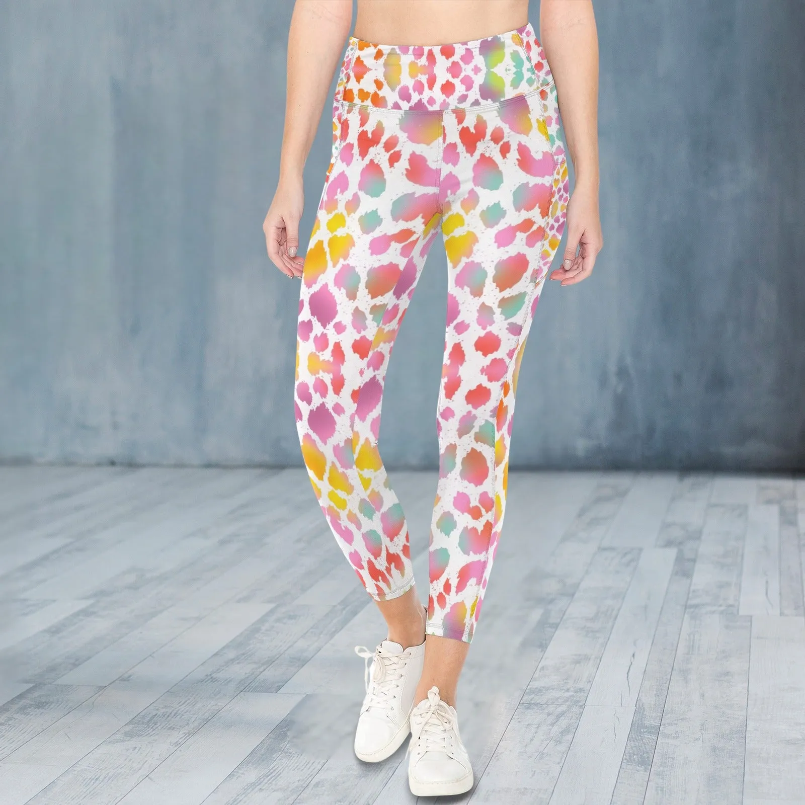 Candy Leopard Leggings with Pockets up to 5 XL (FWS)