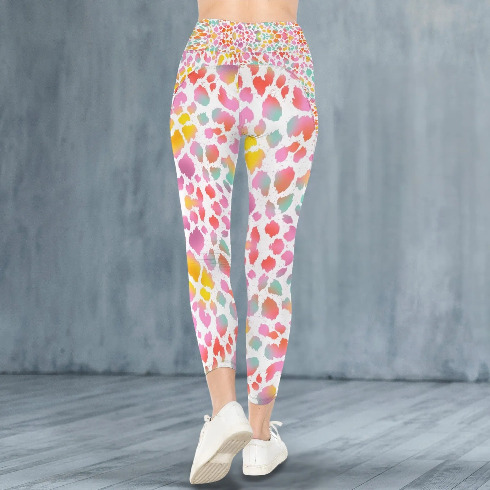 Candy Leopard Leggings with Pockets up to 5 XL (FWS)