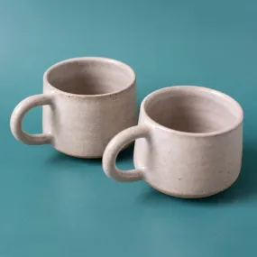 Ceramic Teacups | Beige | Set of 2