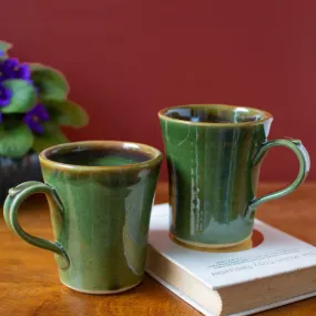 Ceramic Teacups Set | Green | Set of 2