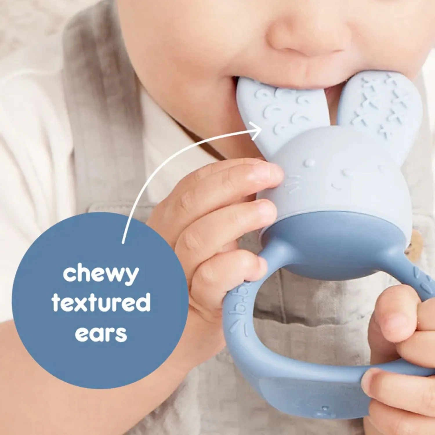Chill   Fill Bunny Teether Lullaby Blue