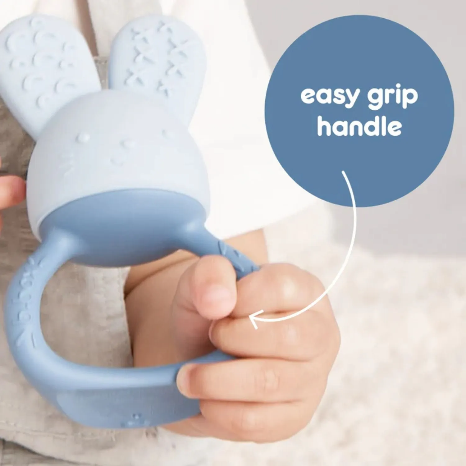 Chill   Fill Bunny Teether Lullaby Blue
