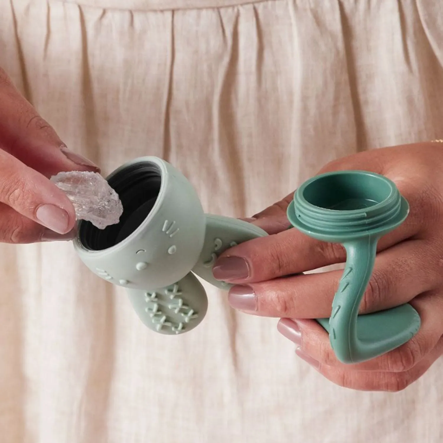 Chill   Fill Bunny Teether Sage Green