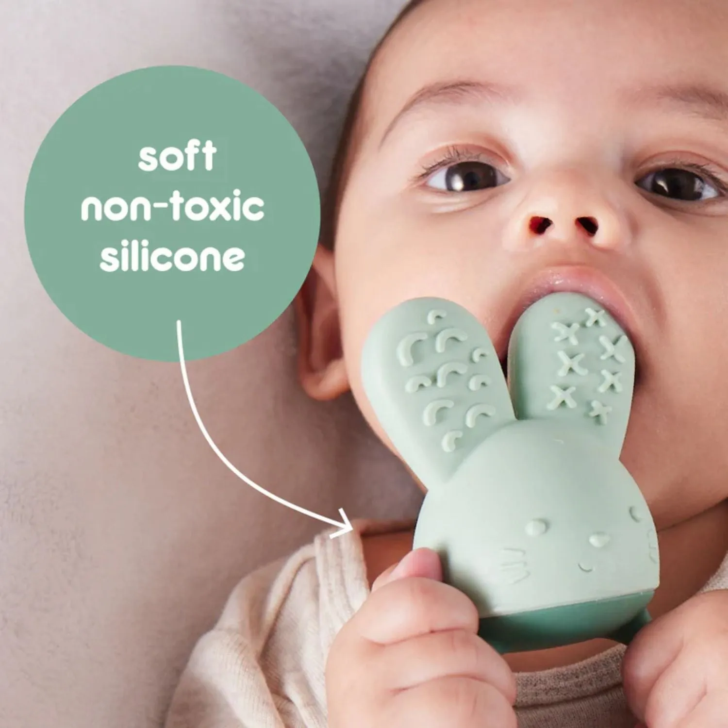 Chill   Fill Bunny Teether Sage Green