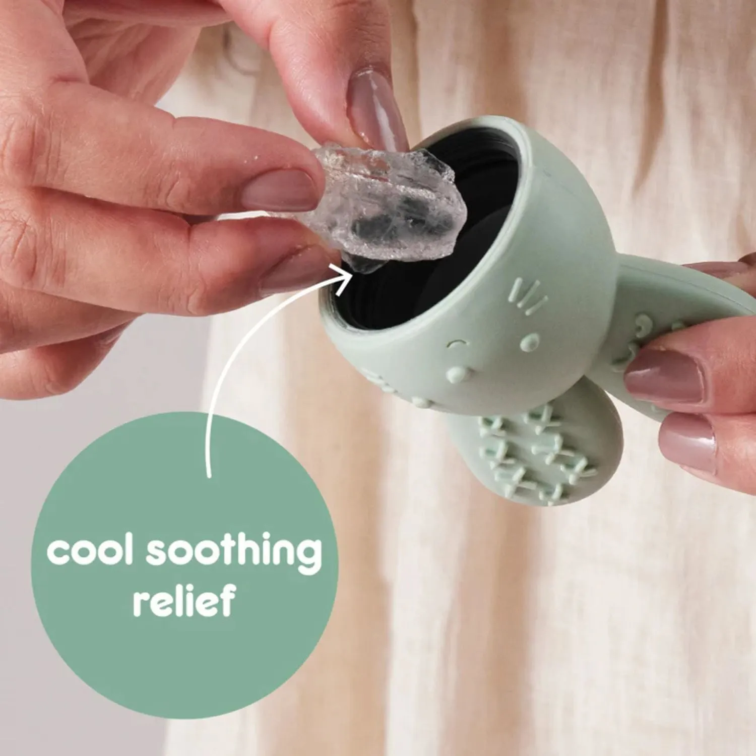 Chill   Fill Bunny Teether Sage Green