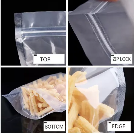 Clear Zip Lock Pouch Resealable Stand-up Bags 20x30 5cm 750g 10pack