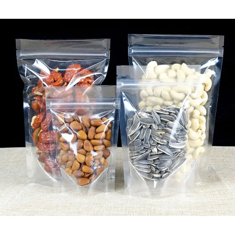 Clear Zip Lock Pouch Resealable Stand-up Bags 20x30 5cm 750g 10pack