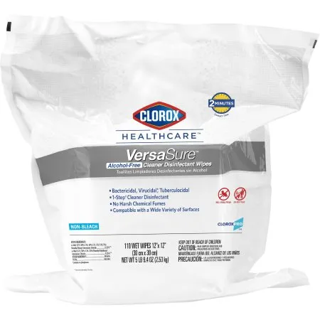 Clorox Healthcare® VersaSure™ Surface Disinfectant Cleaner Refill Premoistened Quaternary Based Manual Pull Wipe 110 Count Pouch Scented NonSterile - The Clorox Company  Mfr# 31761
