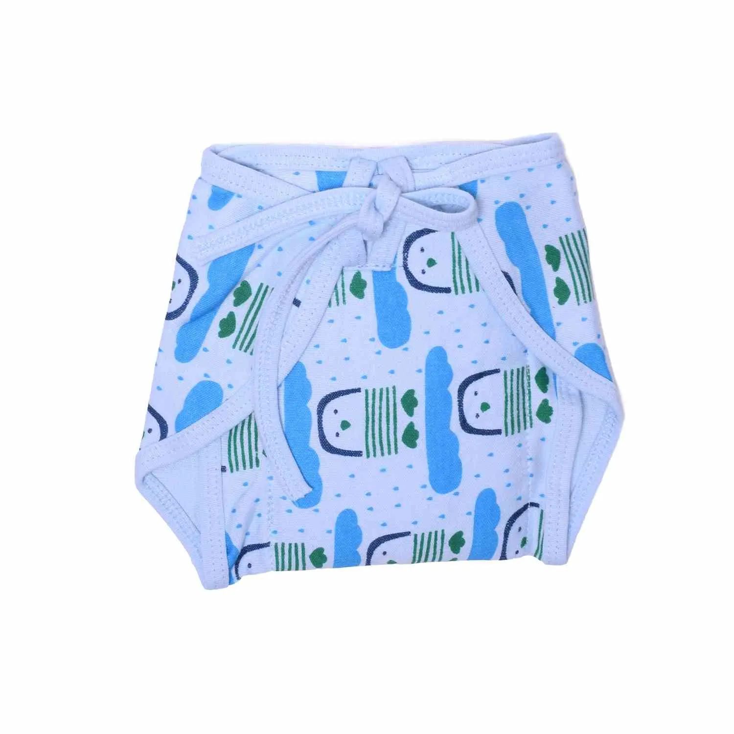 COZYCARE Washable Diapers Hosiery Tying Model Penguin Print Green, Pink & Blue 3P Set (S)