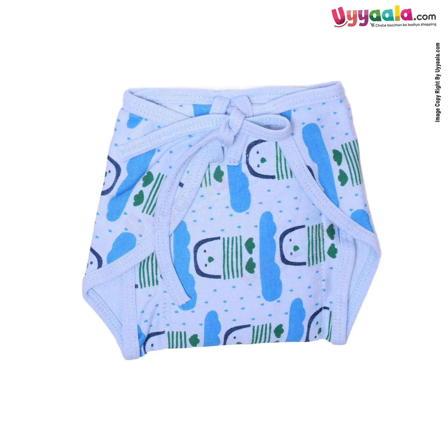 COZYCARE Washable Diapers Hosiery Tying Model Penguin Print Light Green, Blue & Green 3P Set (S)