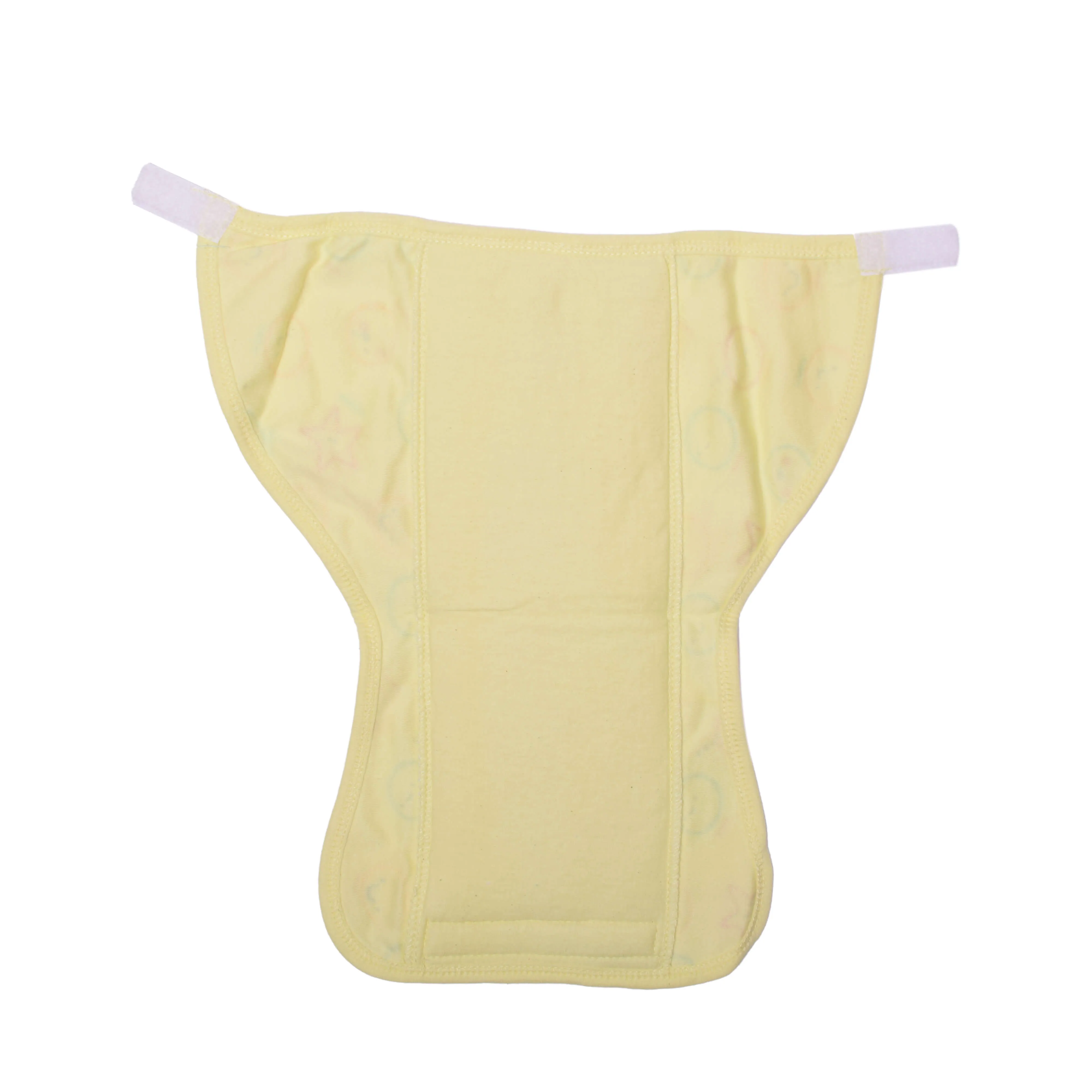 COZYCARE Washable Diapers Hosiery Velcro Emoji Print Blue, Yellow & Pink 3P Set (S)