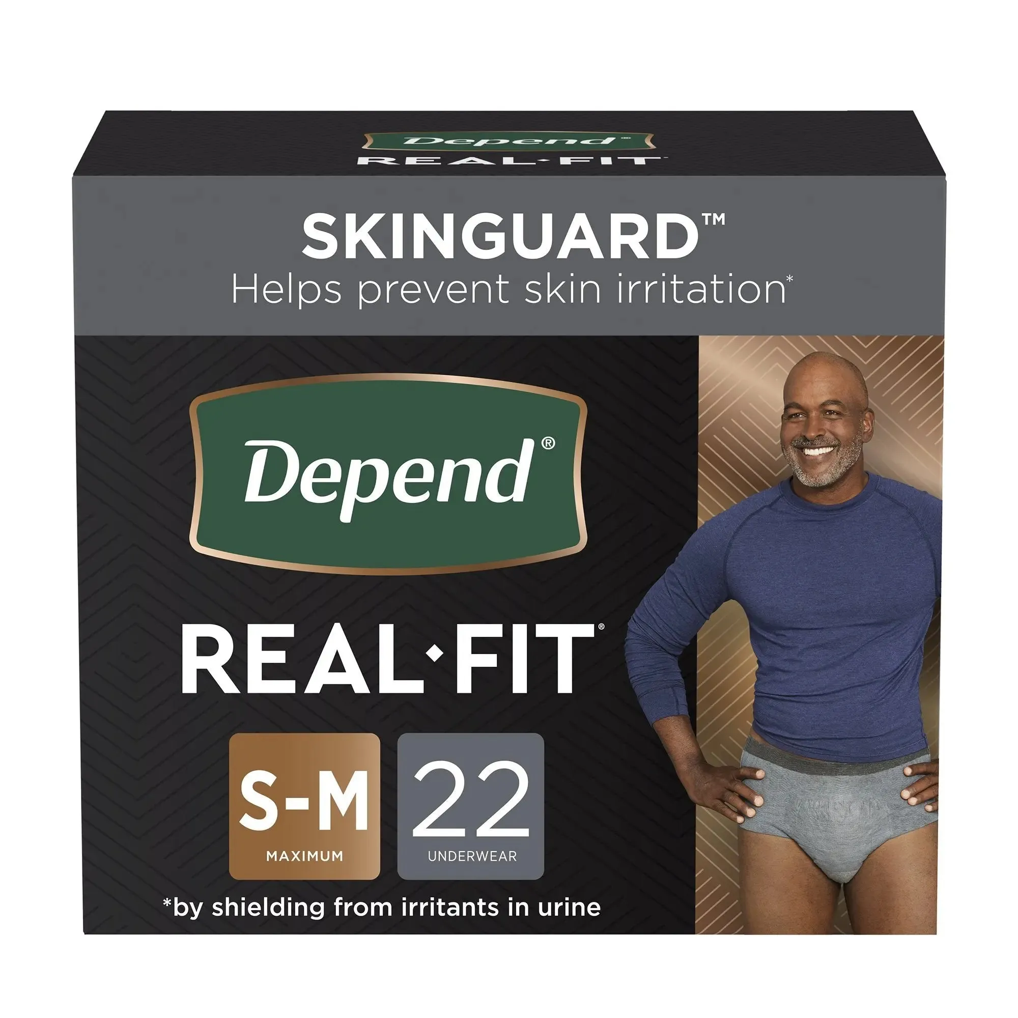 Depend® Real Fit® Maximum Absorbent Underwear, Small / Medium, 22 per Package