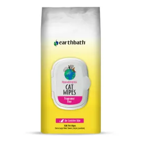 Earthbath Hypo-Allergenic Fragrance-Free Cat Grooming Wipes (100 ct)