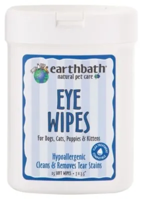Earthbath Natural Eye Wipes for Cats and Dogs