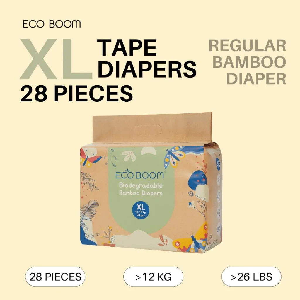 Eco Boom Regular Biodegradable Bamboo Tape Diapers (Trial Packs)