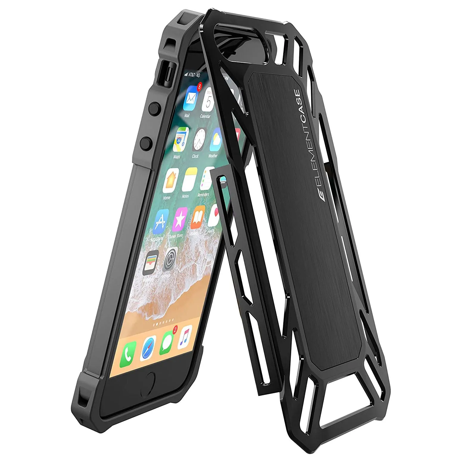 Element Case ROLL CAGE Tough Rear Cover for Apple iPhone 7 Plus & 8 Plus - Black