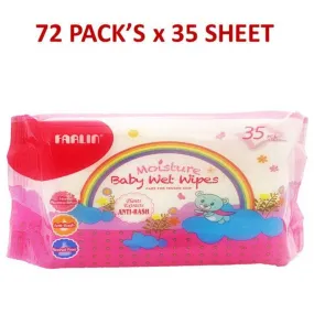 Farlin Anti-Rash Baby Wet Wipes 35 Sheets - 72 Pieces