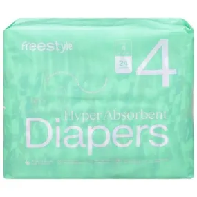 Freestyle Diapers Baby Size 4 6/24 Ct [UNFI #17368]