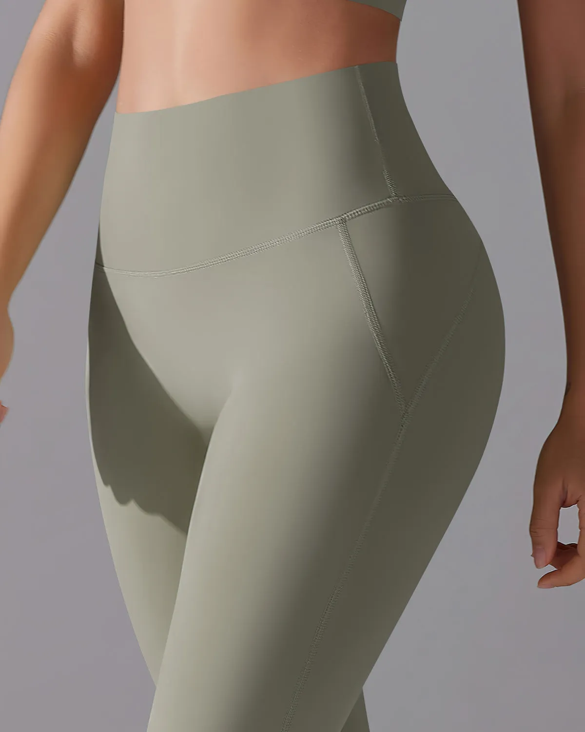 Giselle Seamless Leggings - Olive Gray