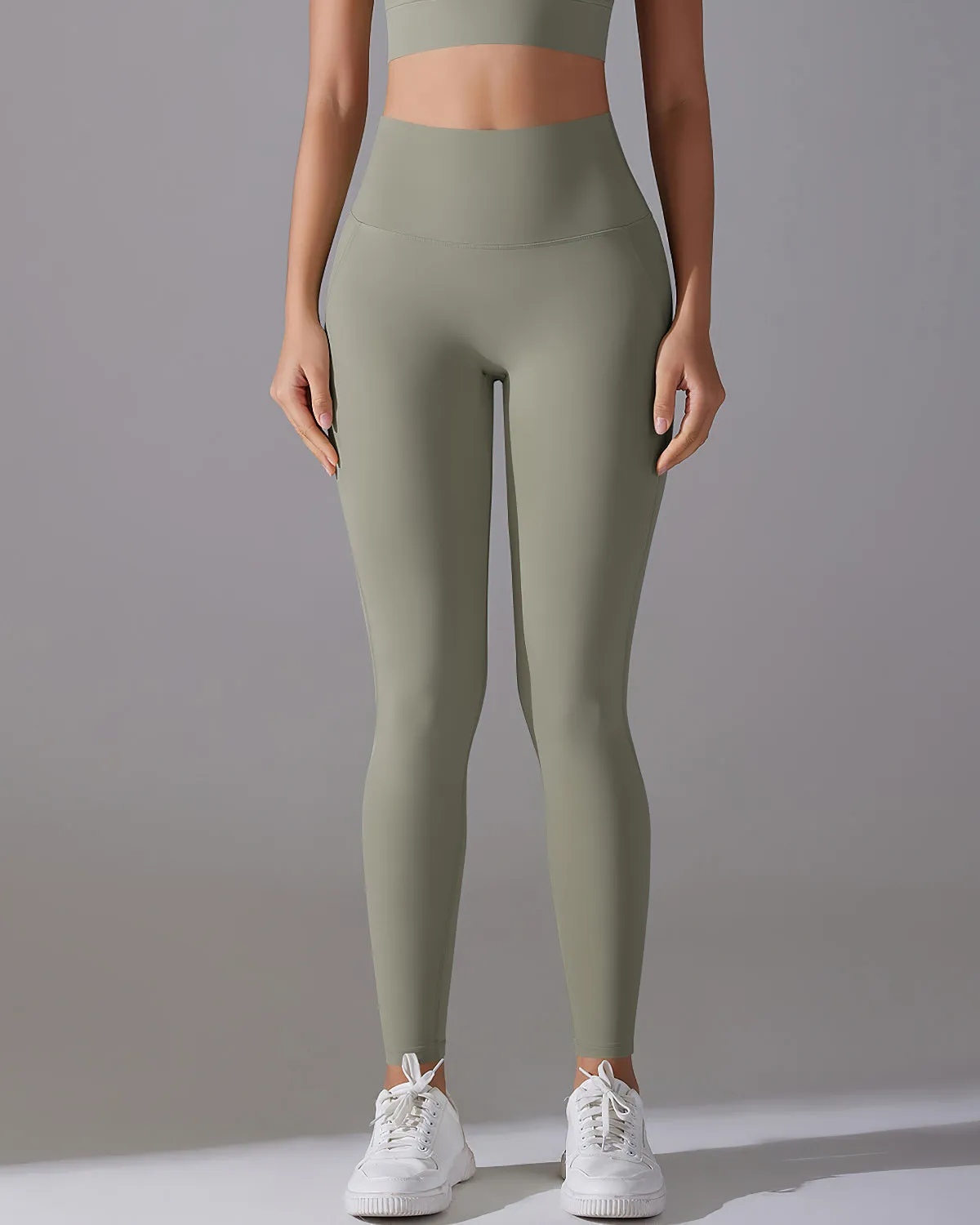 Giselle Seamless Leggings - Olive Gray