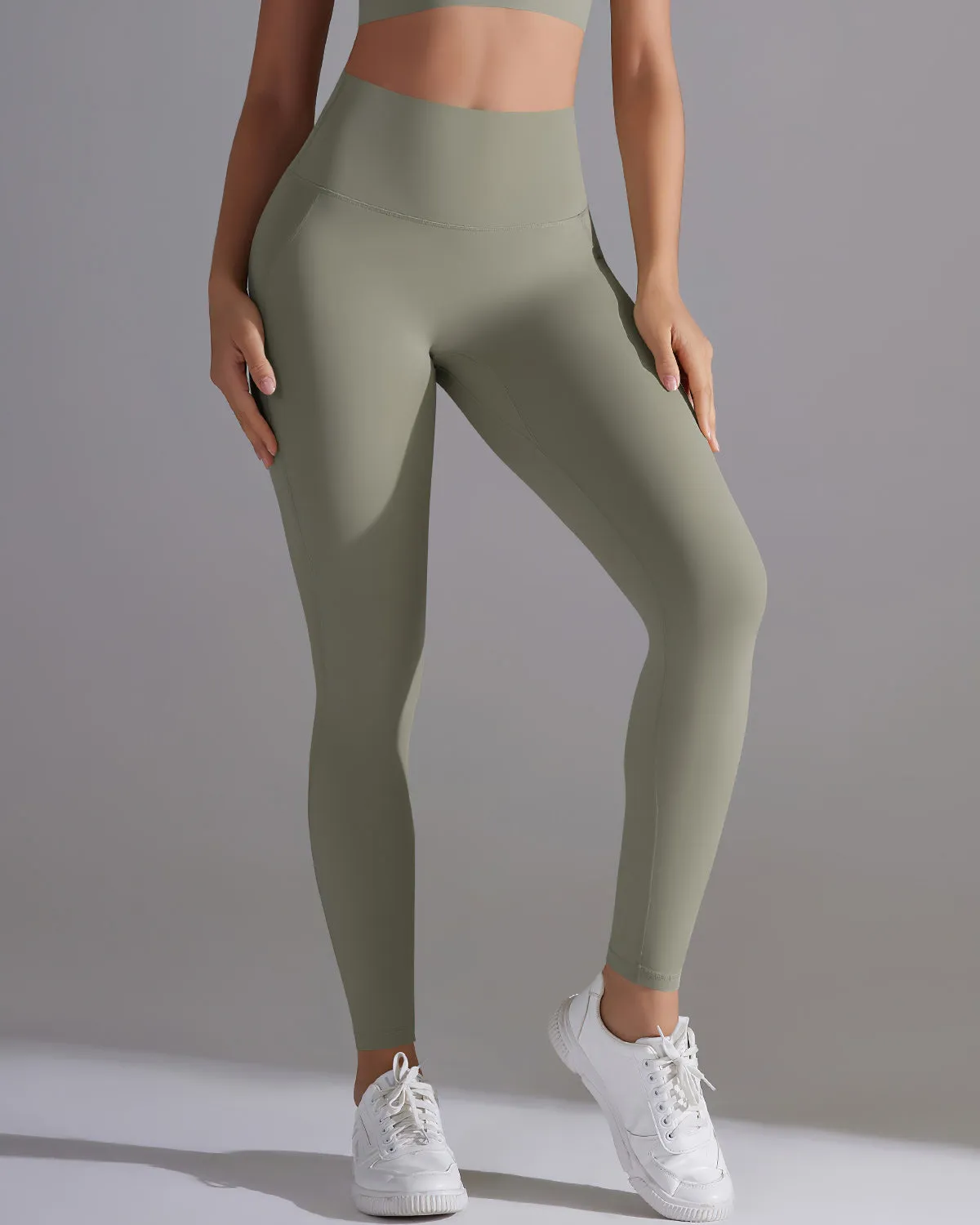 Giselle Seamless Leggings - Olive Gray