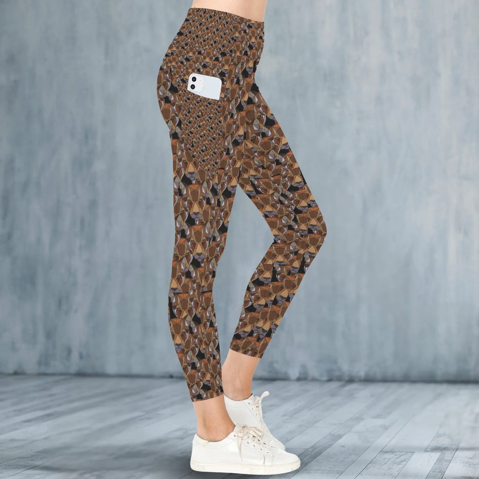 Graphic Panthers Leggings with Pockets up to 5 XL (FWS)