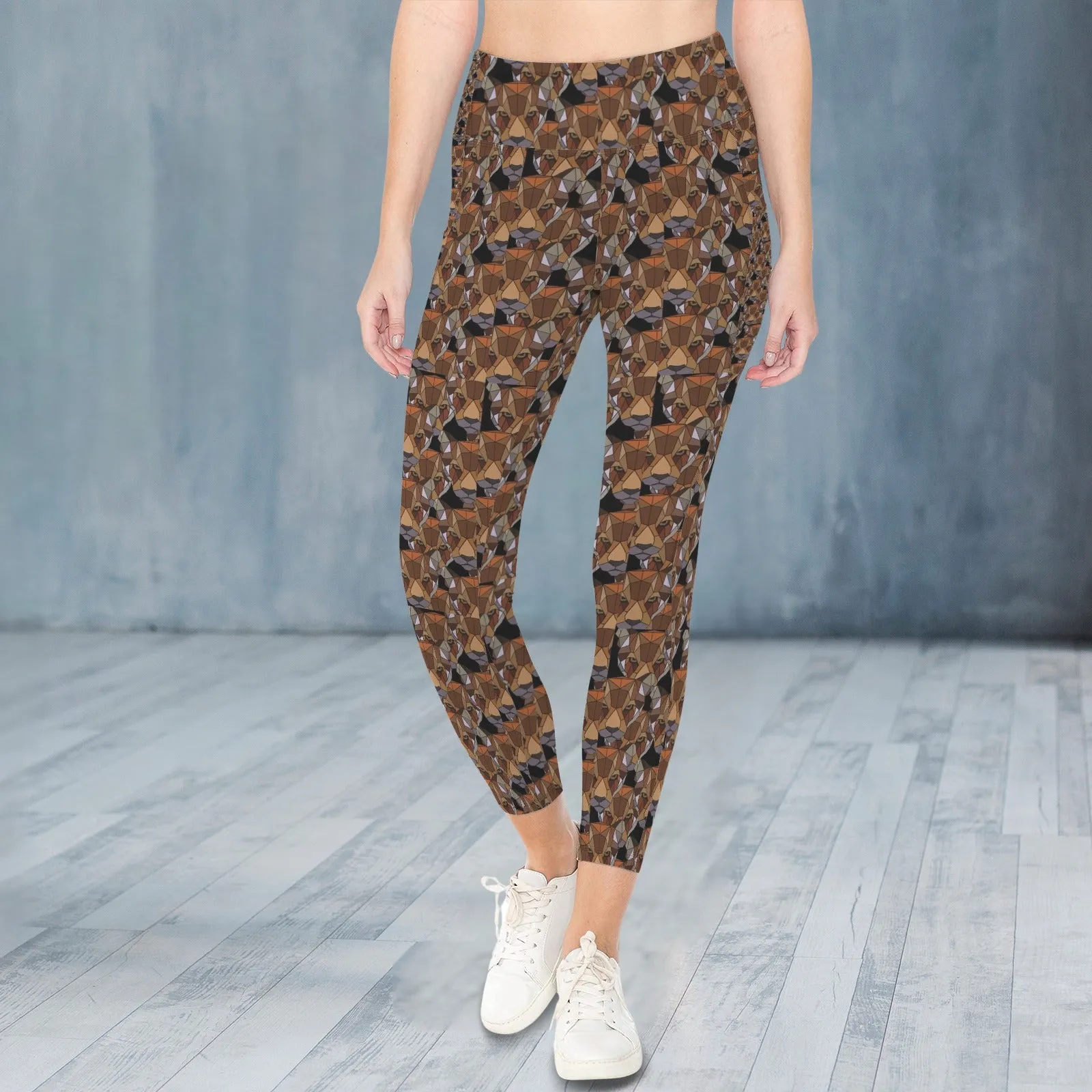 Graphic Panthers Leggings with Pockets up to 5 XL (FWS)
