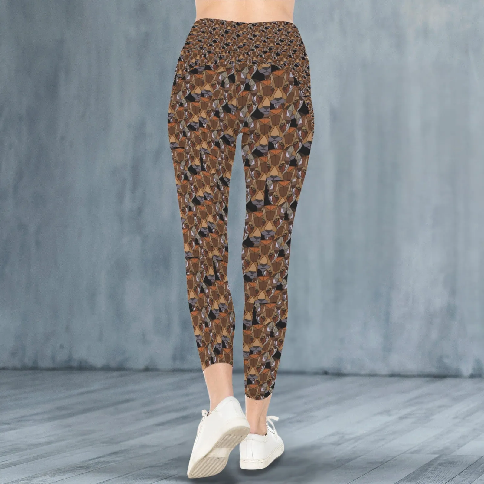 Graphic Panthers Leggings with Pockets up to 5 XL (FWS)