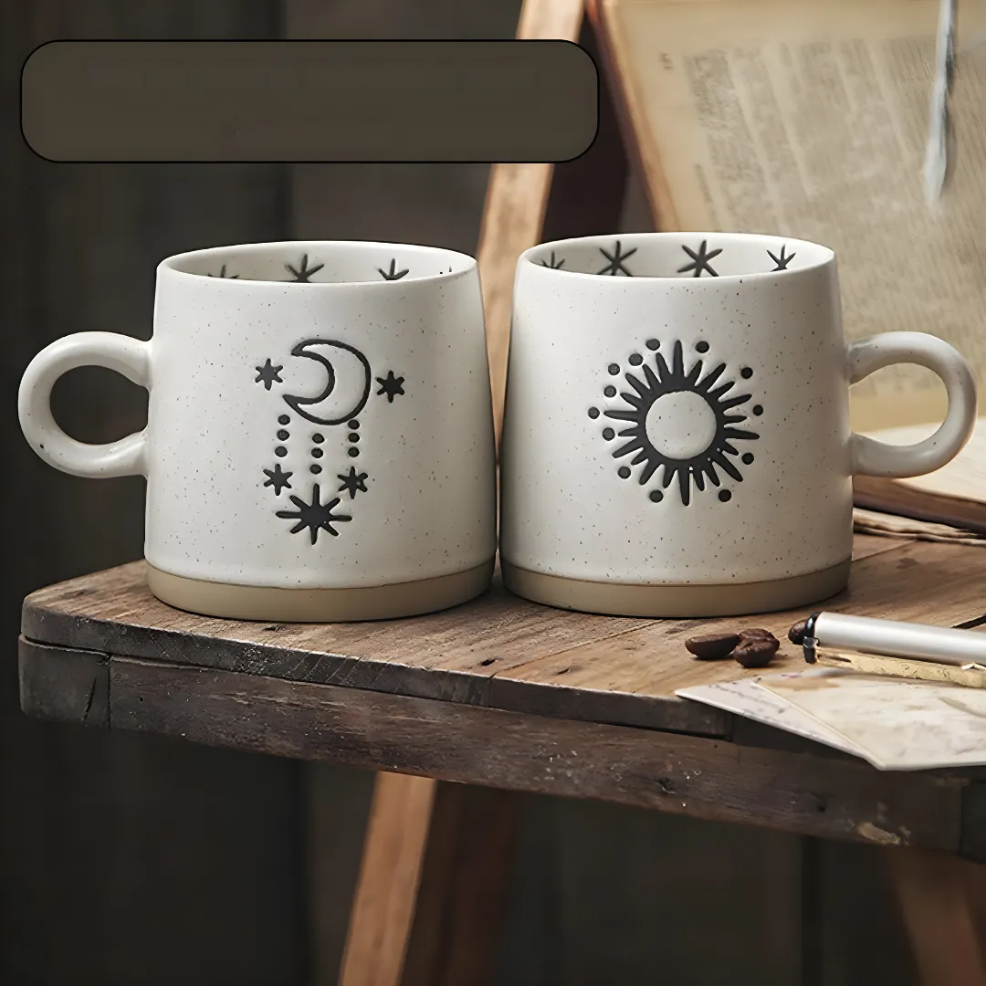 Handmade Japanese Style Stoneware Mug - 400ml Retro Ceramic Cup with Premium Quality