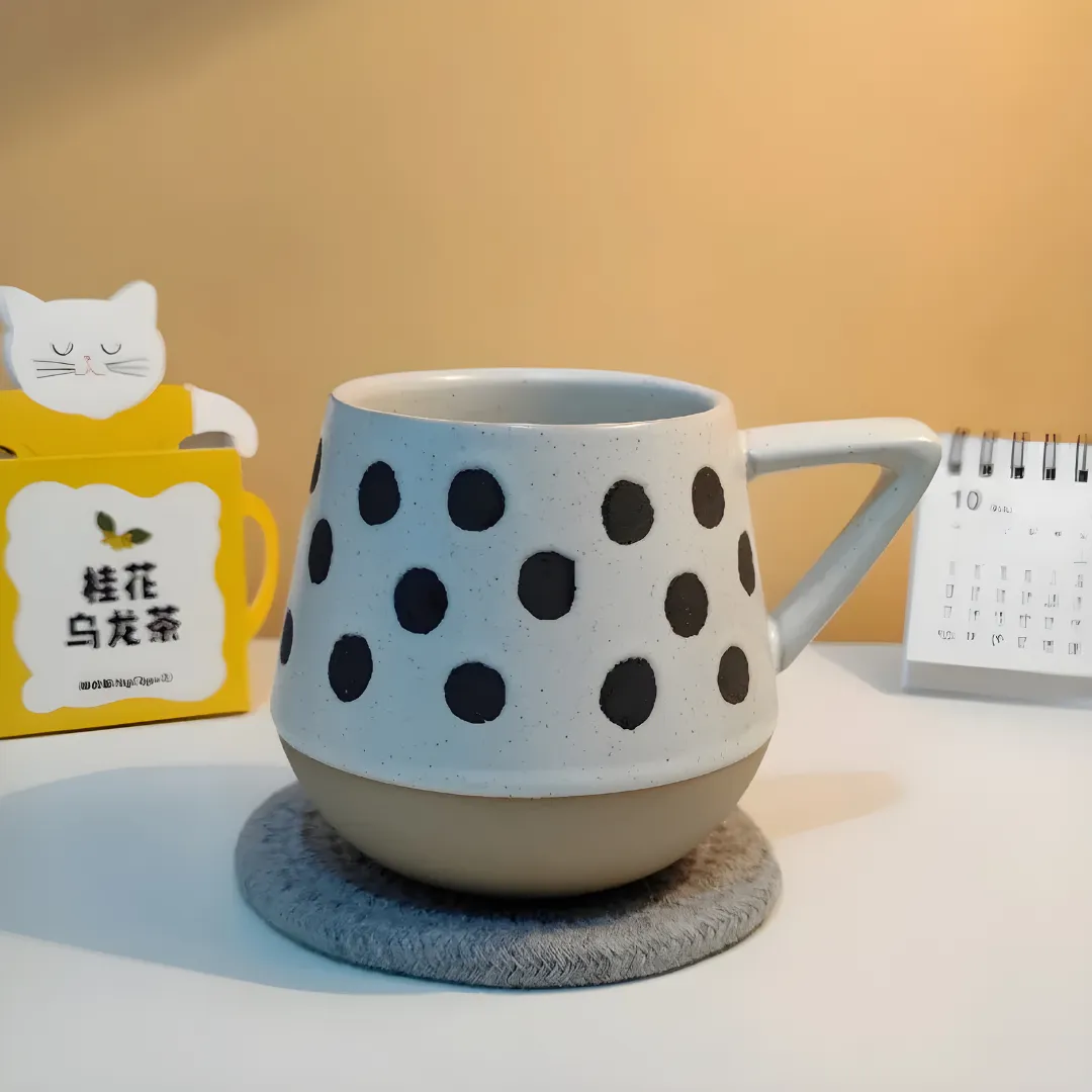 Handmade Japanese Style Stoneware Mug - 400ml Retro Ceramic Cup with Premium Quality