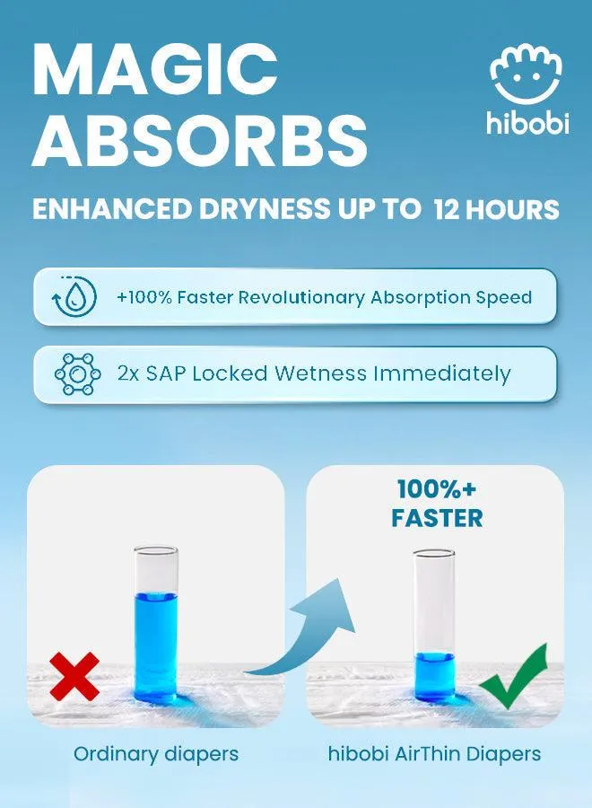 Hibobi -Ultra Soft Absorbent Pants Diapers - Size 4 - 9-14Kg - 56Pcs