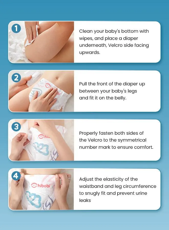 Hibobi -Ultra Soft Absorbent Pants Diapers - Size 4 - 9-14Kg - 56Pcs