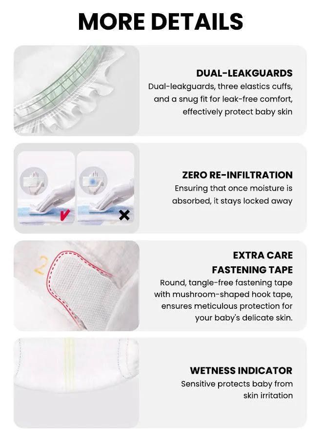 Hibobi -Ultra Soft Absorbent Pants Diapers - Size 4 - 9-14Kg - 56Pcs