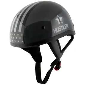 Hustler DOT HT-1  Freedom Is Not Free Glossy Dark Gray Skull Cap Helmet