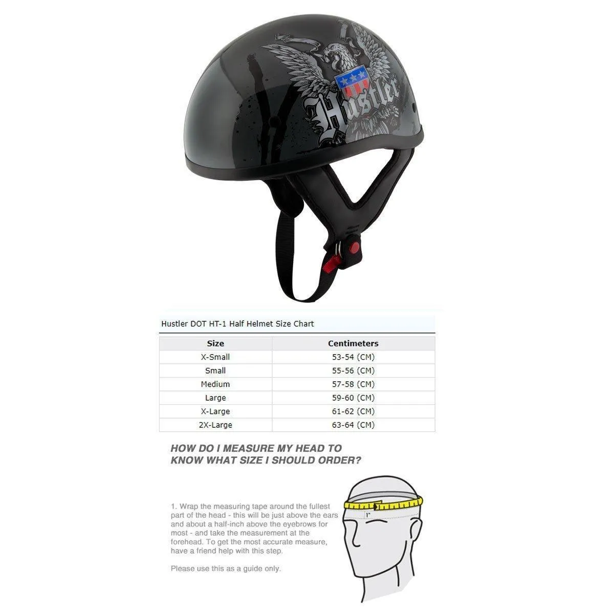 Hustler DOT HT-1 Ride Hard Dark Gray Glossy Skull Cap Helmet with Outlaw 50 'Nemesis' Vintage Face Mask